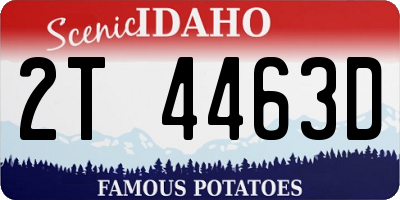 ID license plate 2T4463D