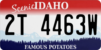 ID license plate 2T4463W