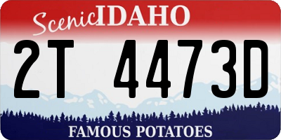 ID license plate 2T4473D