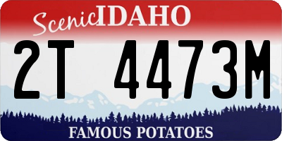 ID license plate 2T4473M