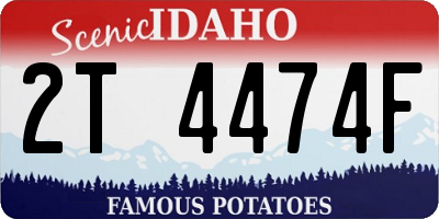 ID license plate 2T4474F