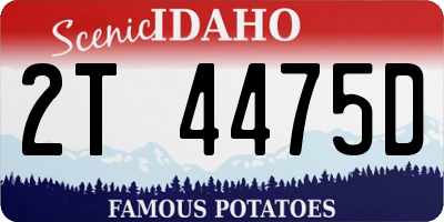 ID license plate 2T4475D