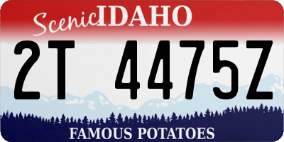 ID license plate 2T4475Z