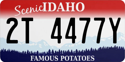 ID license plate 2T4477Y