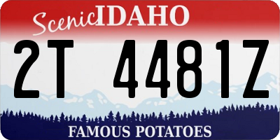 ID license plate 2T4481Z