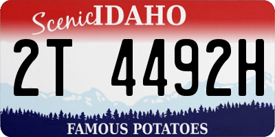 ID license plate 2T4492H