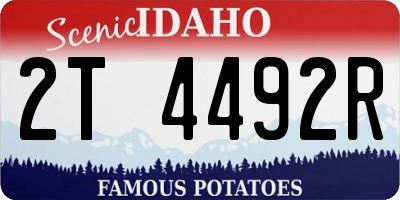 ID license plate 2T4492R