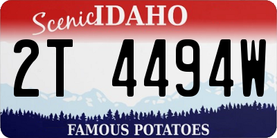 ID license plate 2T4494W