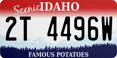 ID license plate 2T4496W