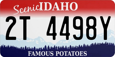 ID license plate 2T4498Y