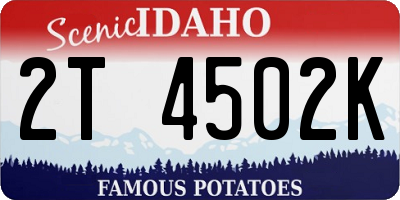 ID license plate 2T4502K