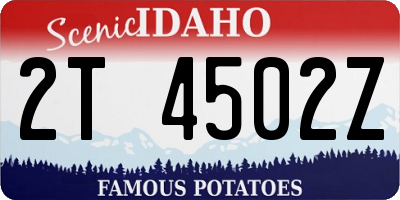 ID license plate 2T4502Z