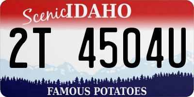 ID license plate 2T4504U