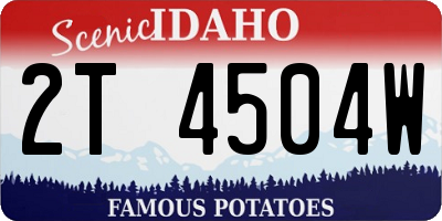 ID license plate 2T4504W