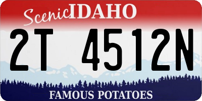 ID license plate 2T4512N