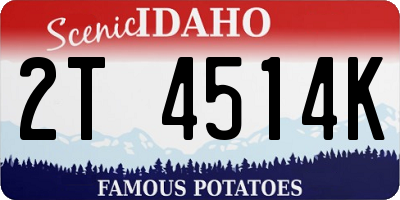 ID license plate 2T4514K