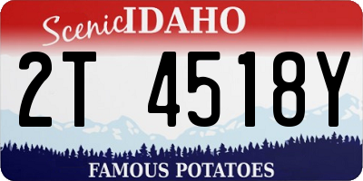 ID license plate 2T4518Y