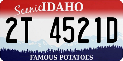 ID license plate 2T4521D