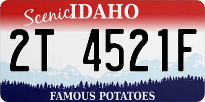 ID license plate 2T4521F