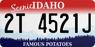 ID license plate 2T4521J