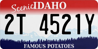 ID license plate 2T4521Y