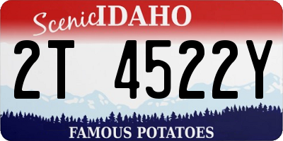 ID license plate 2T4522Y
