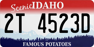 ID license plate 2T4523D