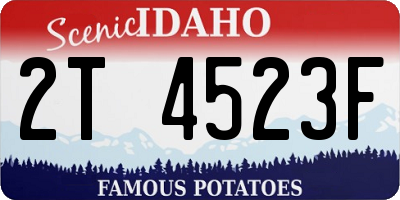 ID license plate 2T4523F