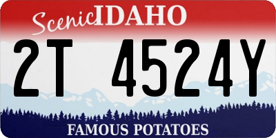 ID license plate 2T4524Y