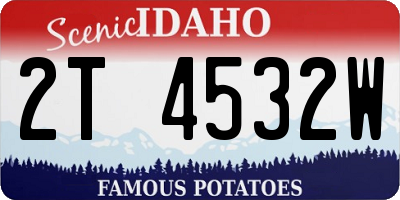 ID license plate 2T4532W