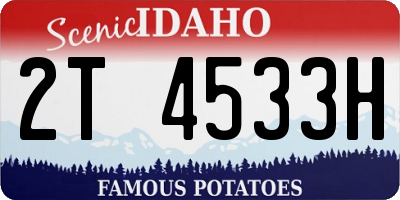 ID license plate 2T4533H