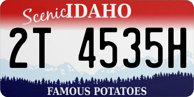 ID license plate 2T4535H