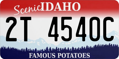 ID license plate 2T4540C