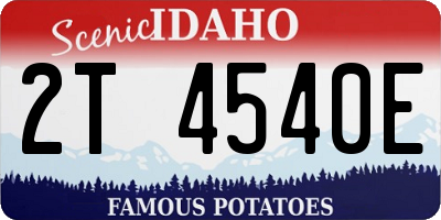 ID license plate 2T4540E