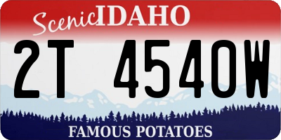 ID license plate 2T4540W