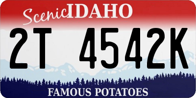 ID license plate 2T4542K