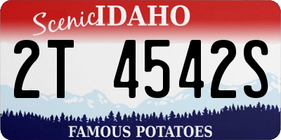 ID license plate 2T4542S