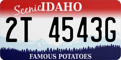 ID license plate 2T4543G