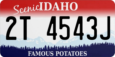ID license plate 2T4543J