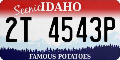 ID license plate 2T4543P