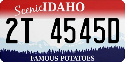 ID license plate 2T4545D