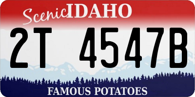 ID license plate 2T4547B