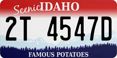ID license plate 2T4547D