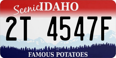 ID license plate 2T4547F