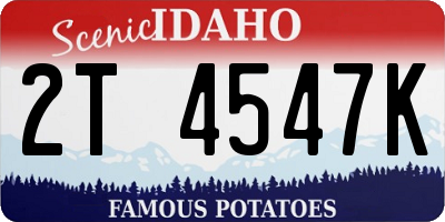 ID license plate 2T4547K