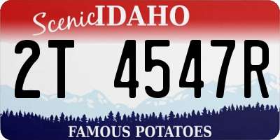 ID license plate 2T4547R