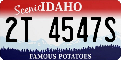 ID license plate 2T4547S
