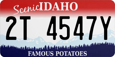 ID license plate 2T4547Y