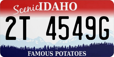 ID license plate 2T4549G
