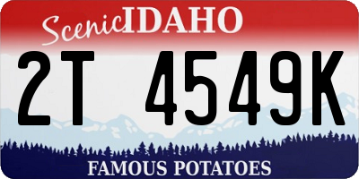 ID license plate 2T4549K